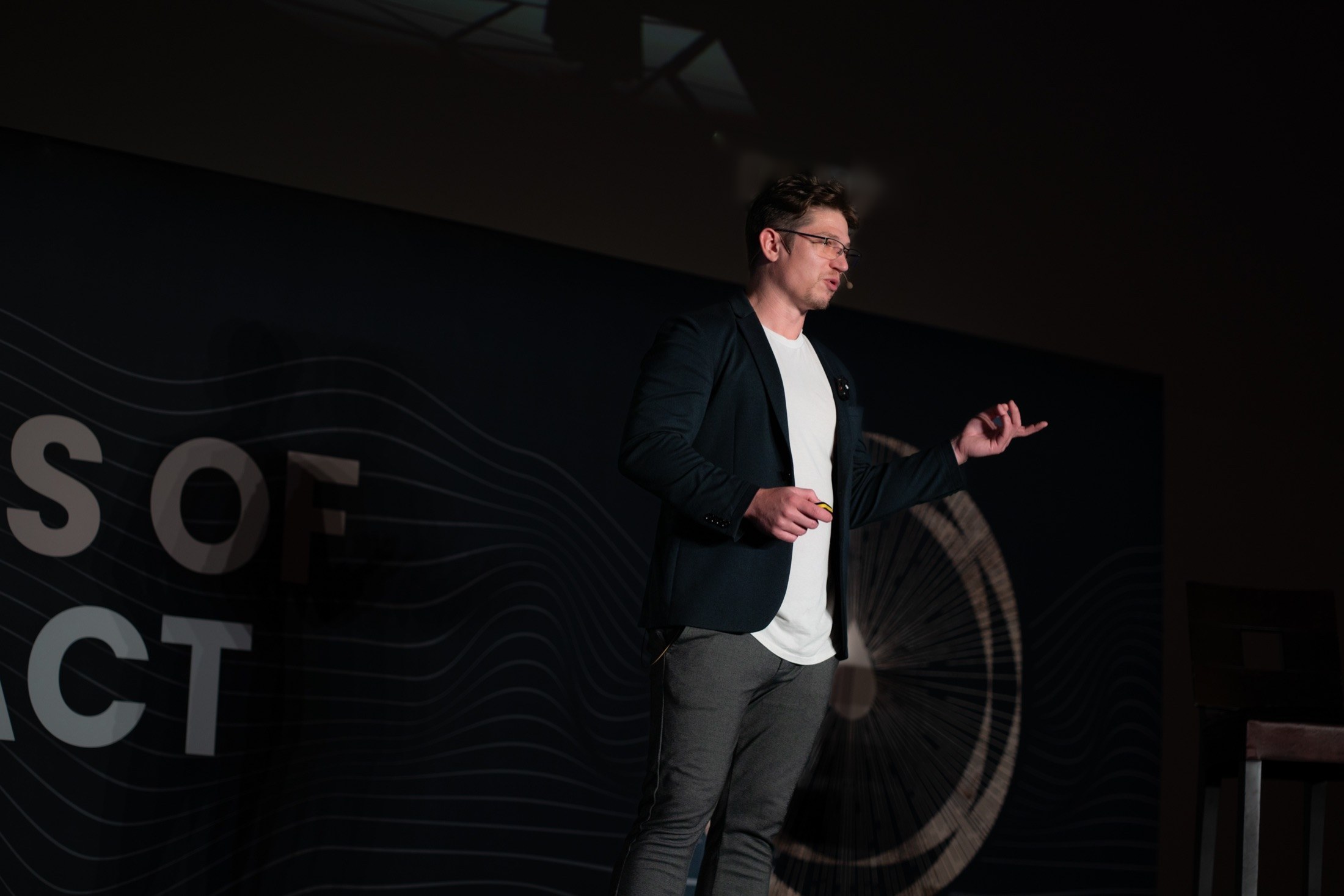 Carey James on stage